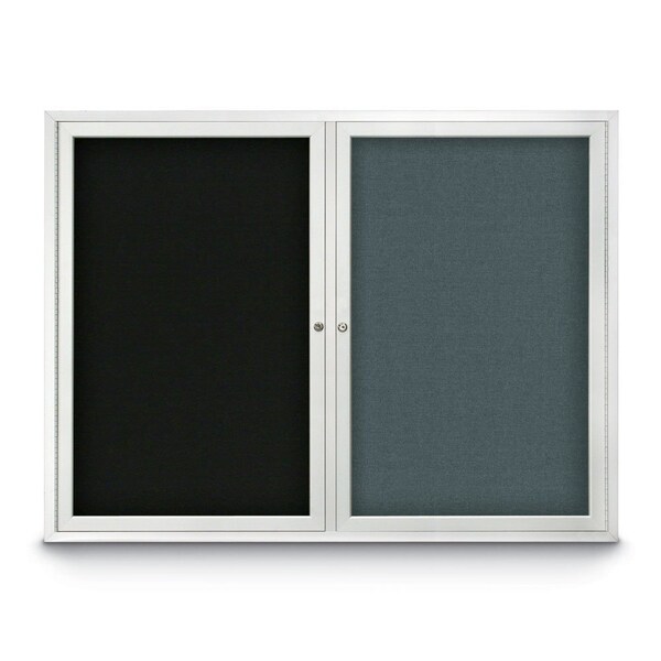 Corkboard, 72"x48", Medium Grey/Satin